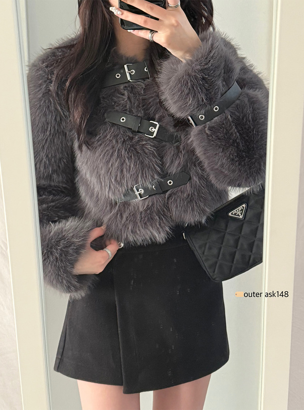 ファーベルトショートジャケット[ask148] | レディースファッション