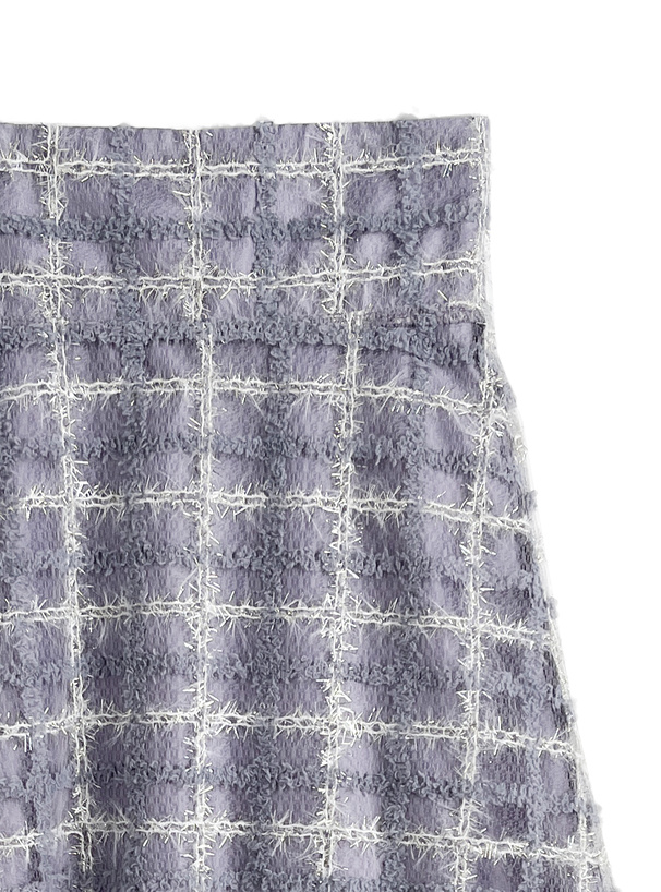 チェック柄オーガンジーフレアスカート