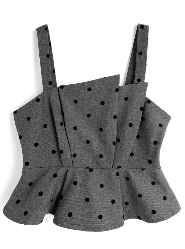 ドット柄タックビスチェ