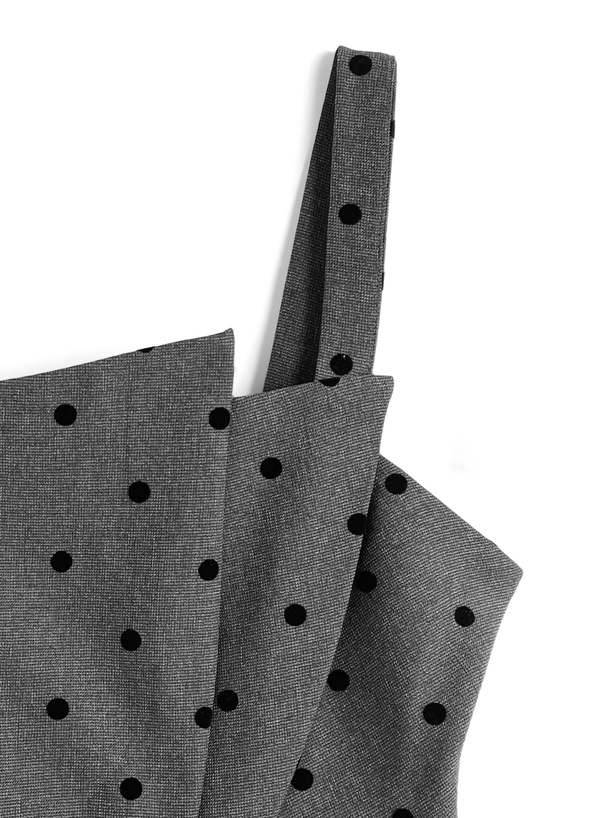 ドット柄タックビスチェ