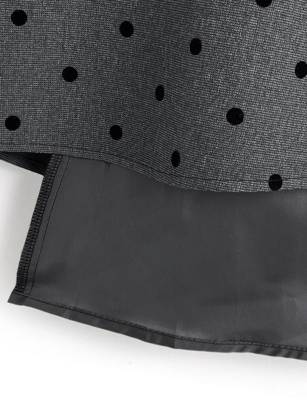 ドット柄フレアロングスカート