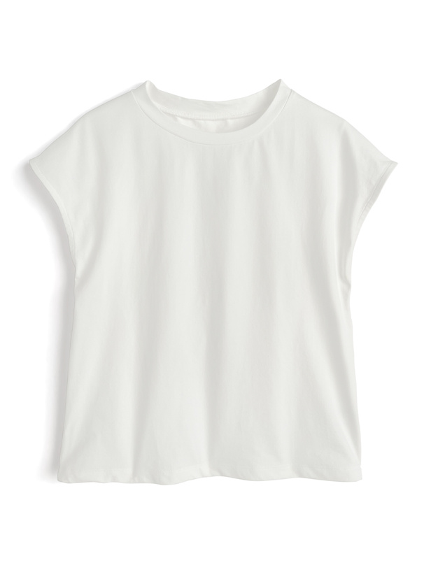 チェック柄チュールフリルビスチェ×フレンチスリーブTシャツアンサンブル