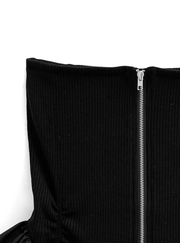 ペプラムダブルジップビスチェ