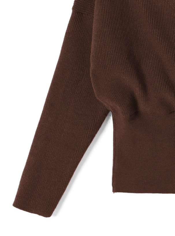 レースドッキングカシュクールニットトップス