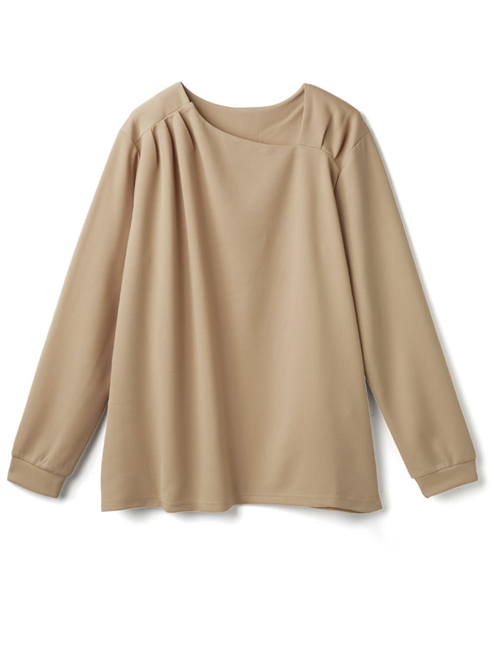 アシンメトリーショルダーカットトップス