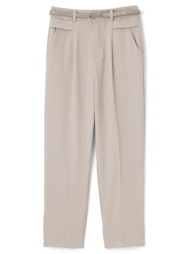 ベルト付きセンタープレステーパードパンツ