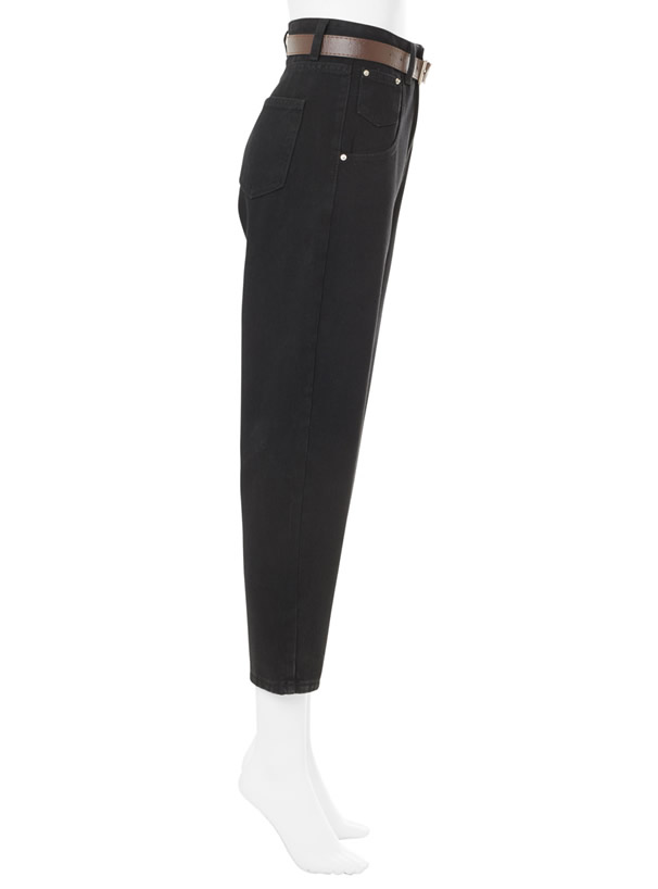 ベルト付きテーパードツイルパンツ