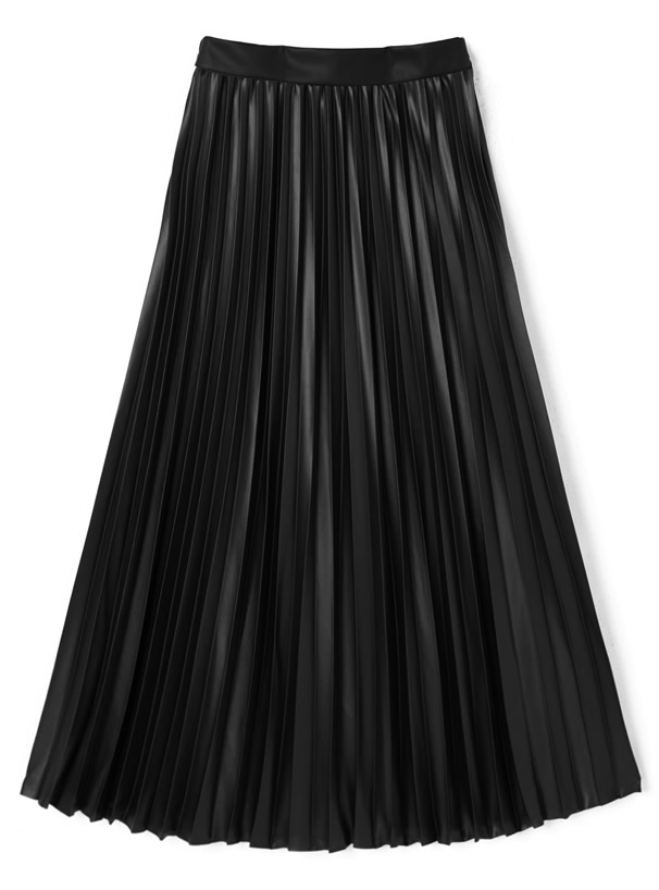 レザープリーツスカート