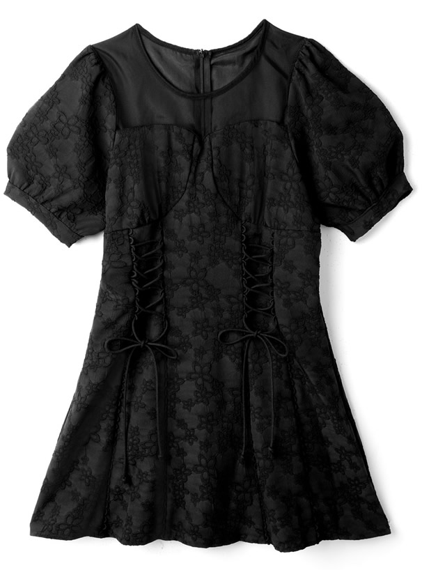 花柄レースアップミニワンピース At1539 レディースファッション通販のグレイル Grl 公式