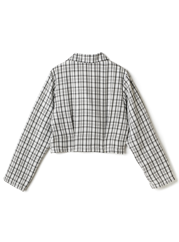 チェック柄ショート丈ジャケット