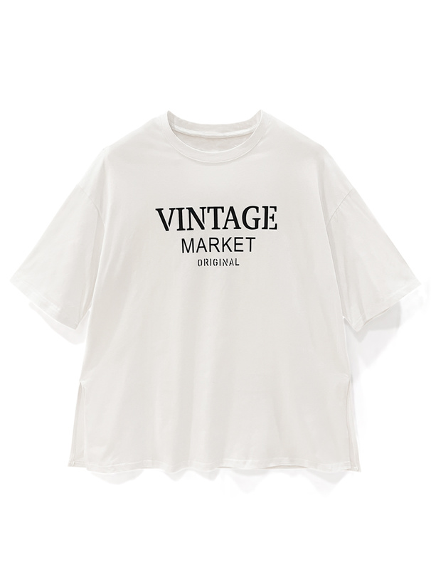 ロゴプリントサイドスリットビッグTシャツ[at1865] | レディース 