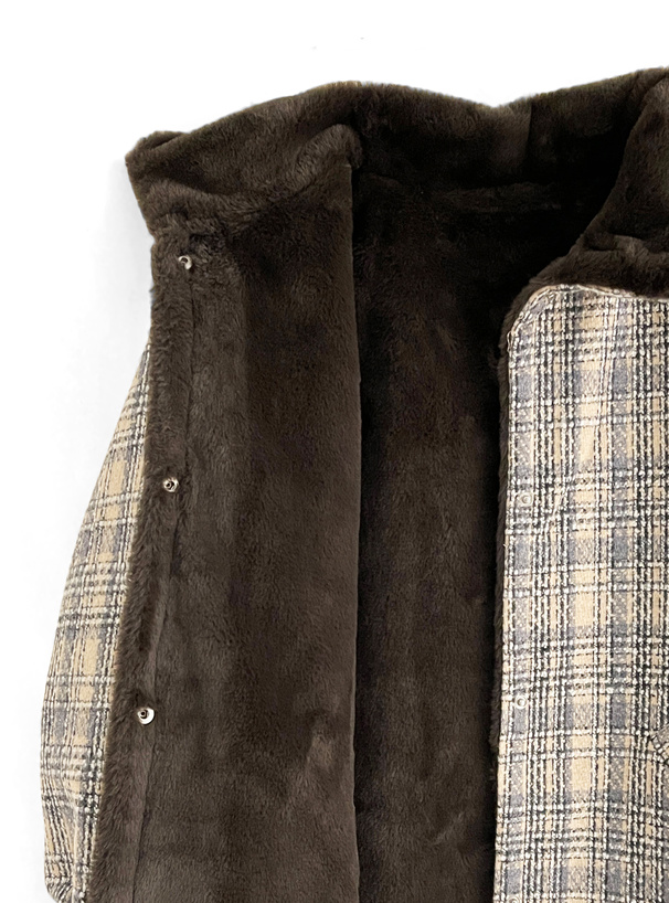 ファーチェック柄コート[at1954] | レディースファッション通販の 