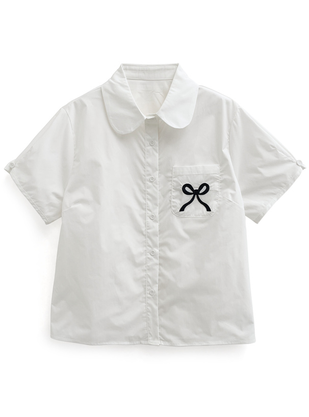 リボン刺繍シャツ[at2290]