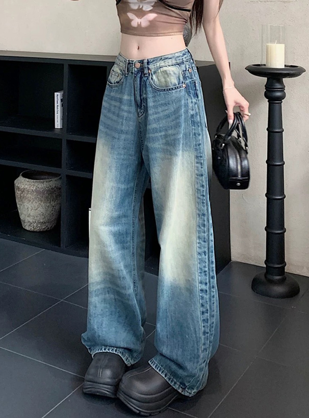 ハイウエストワイドデニムパンツ
