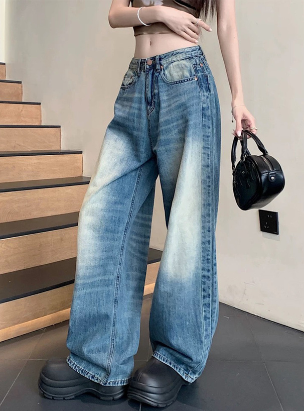 ハイウエストワイドデニムパンツ