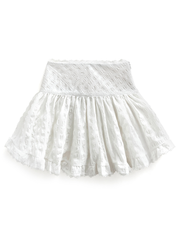 インパン裏地付きレースフレアミニスカート