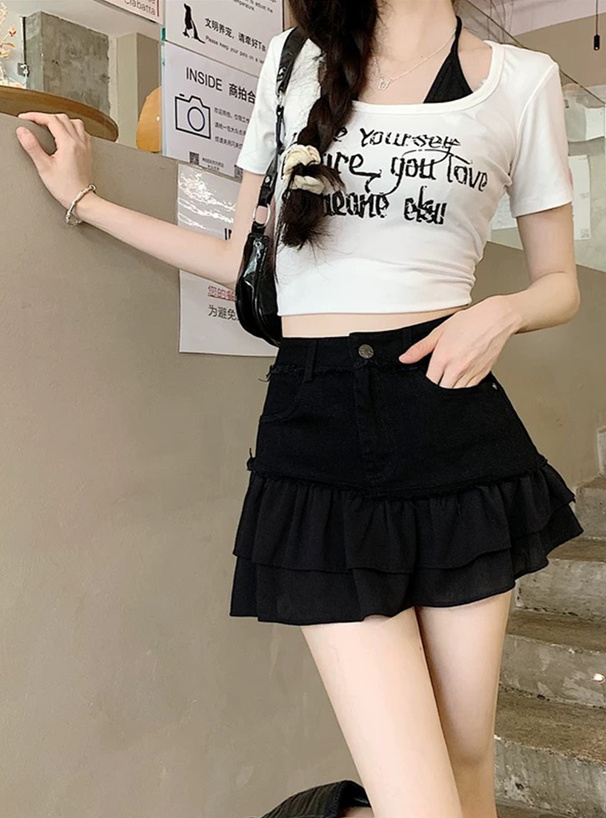 うーたん DIESEL フレアデニムミニスカート 24 インチ インパン付 デニムフレアミニスカート