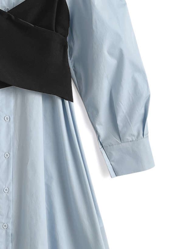 ビスチェドッキングシャツワンピース