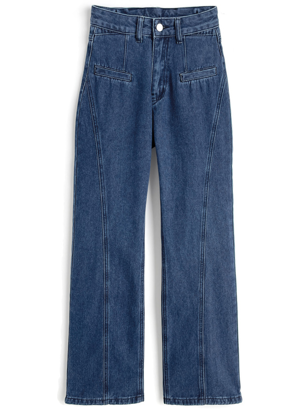 バックリボンフリルデニムパンツ