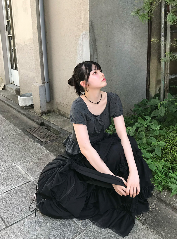 ティアードフリルチュールロングスカート[at2527] | レディース
