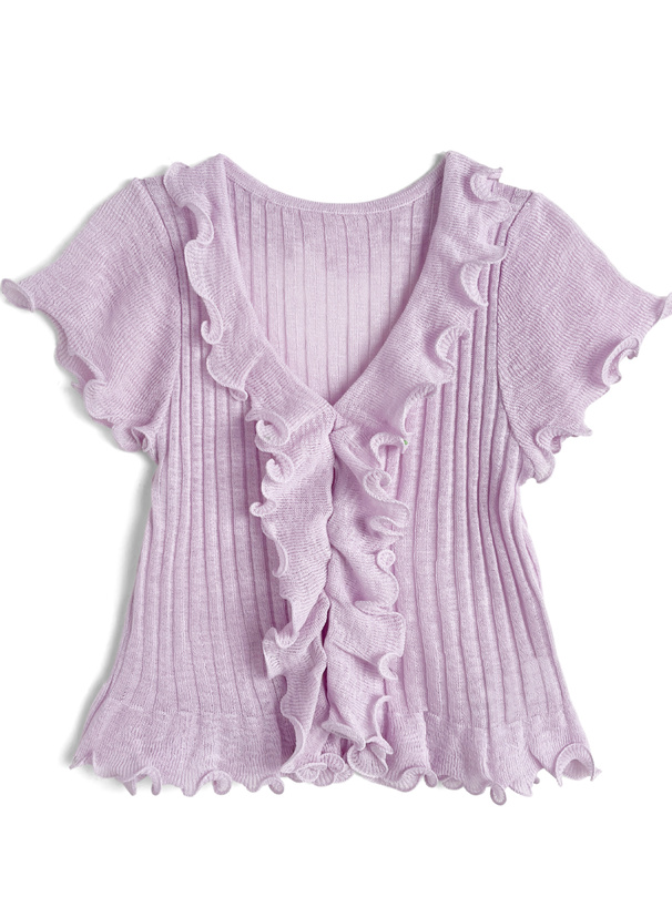 フリルニットカーディガン