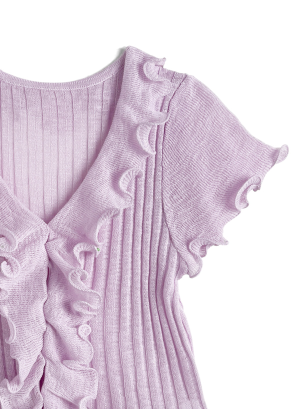 フリルニットカーディガン