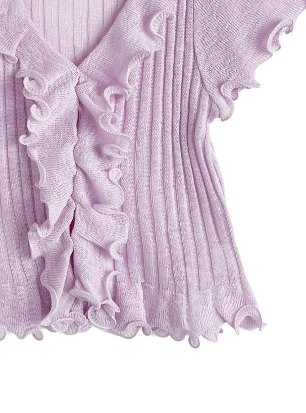 フリルニットカーディガン