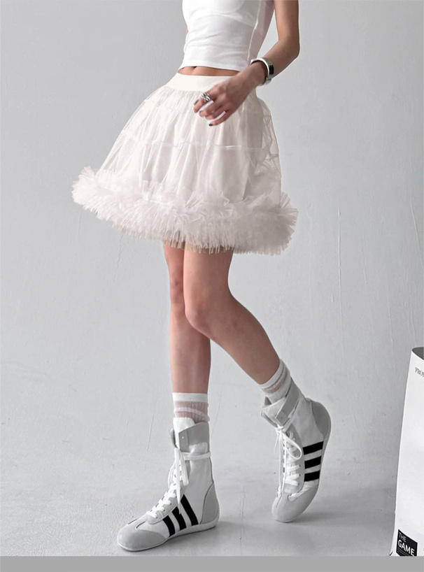 ボリュームチュールフリルミニスカート[at2544] | レディース