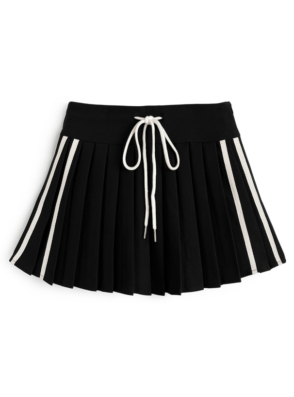 インパン付き配色ラインプリーツミニスカート[at2551] | レディース