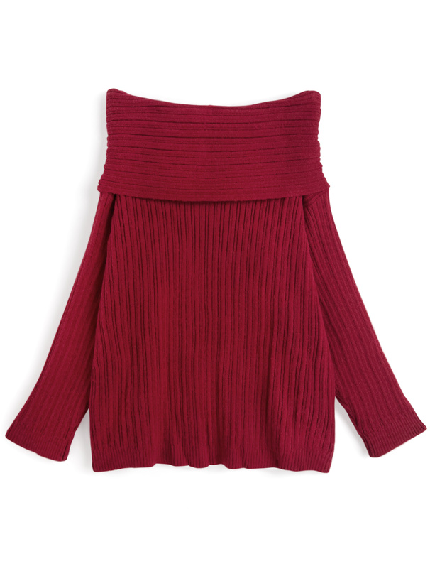 オフショルダーニットミニワンピース[at2558] | レディース