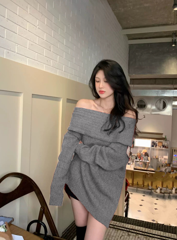 オフショルダーニットミニワンピース[at2558] | レディース