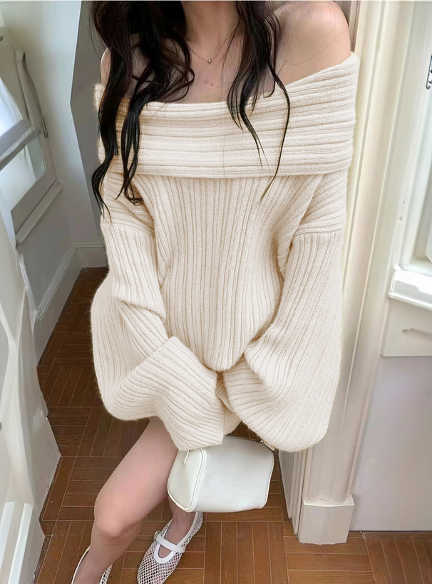 オフショルダーニットミニワンピース[at2558] | レディース