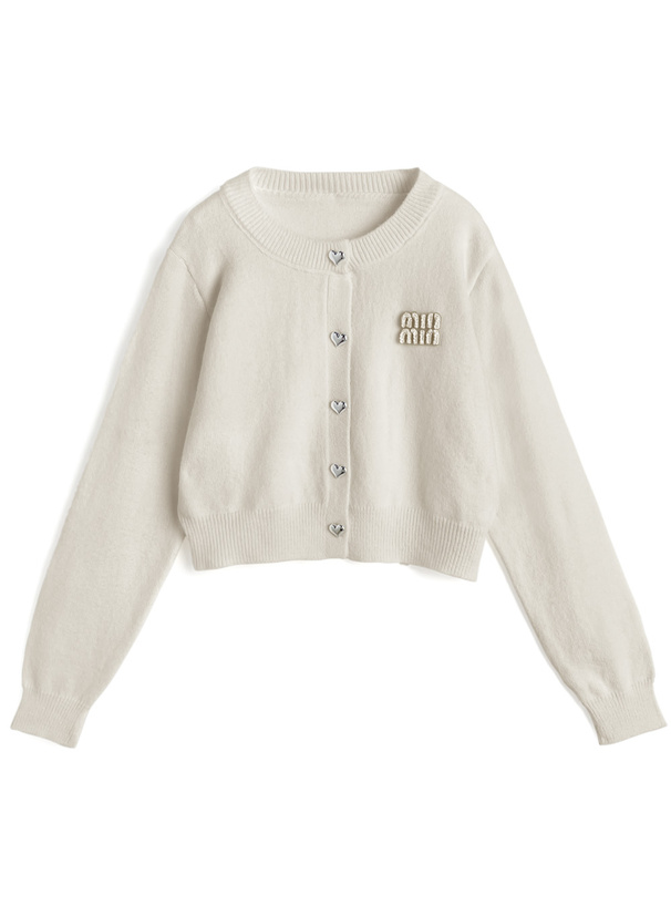 ハートボタンロゴニットカーディガン[at2563] | レディース