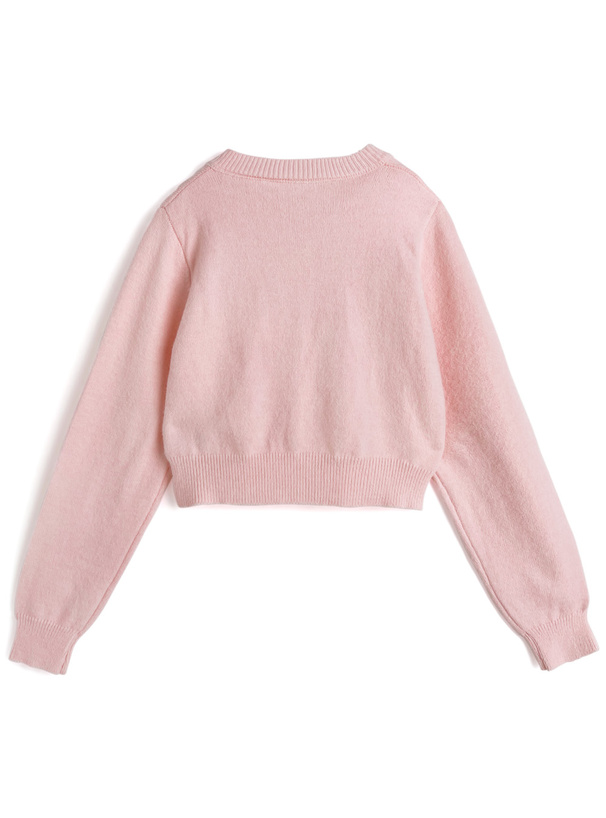 ハートボタンロゴニットカーディガン