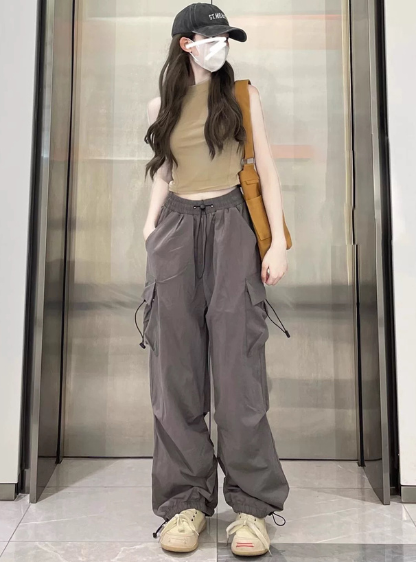 Y*i様 off-white チェック柄 カーゴポケット付きスラックスパンツ 4 Y*i様 off-white チェック柄 カーゴポケット付きスラックス