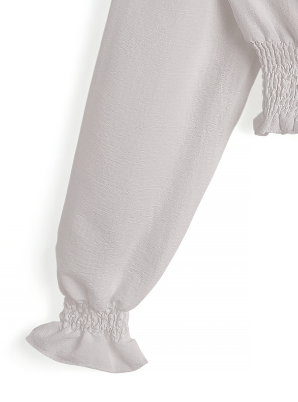 レースアップシャーリングトップス