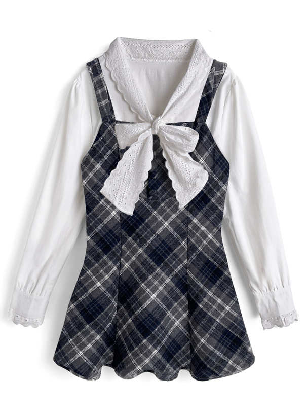 オンライン限定品 【45R】45rpm 綿100% チェック柄フレアワンピース オンライン限定 【45R】45rpm 綿100% チェック柄フレアワンピース