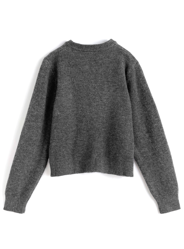 ゴールドボタンクルーネックニットカーディガン