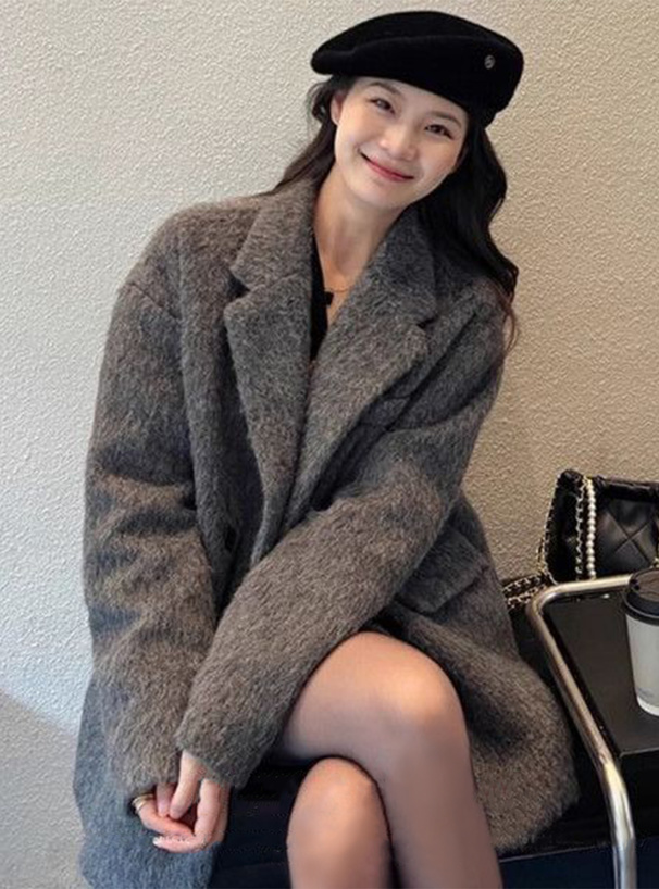 DIANTE⭐︎シャギールーズミドルコート完売グレーディアンテ DIANTE⭐︎シャギールーズミドルコート完売グレーディアンテ