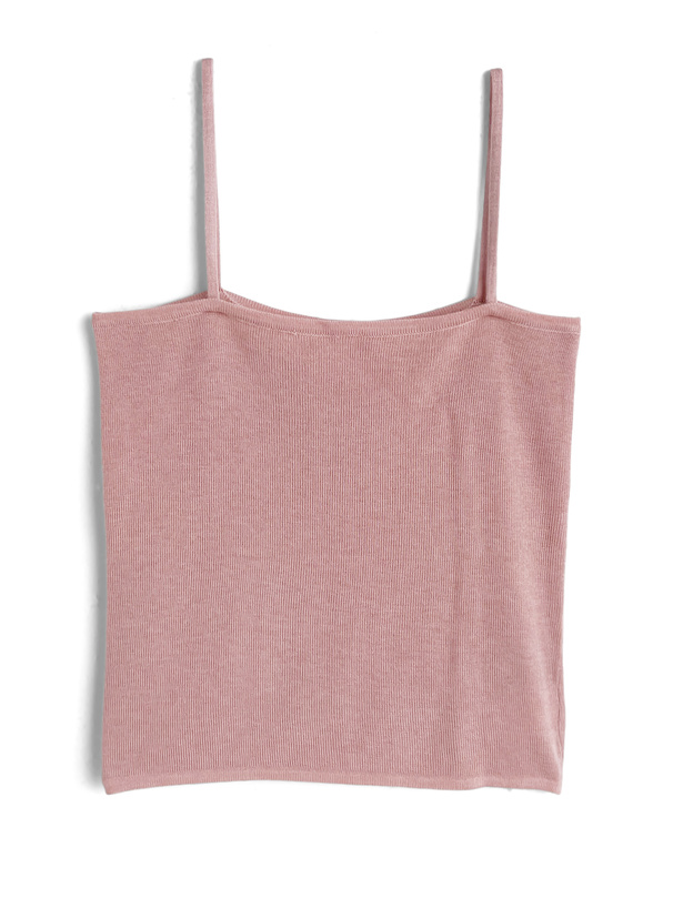 Vネックトップス×キャミソールニットアンサンブル