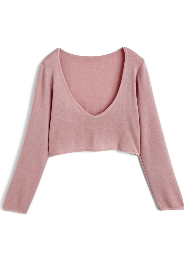 Vネックトップス×キャミソールニットアンサンブル