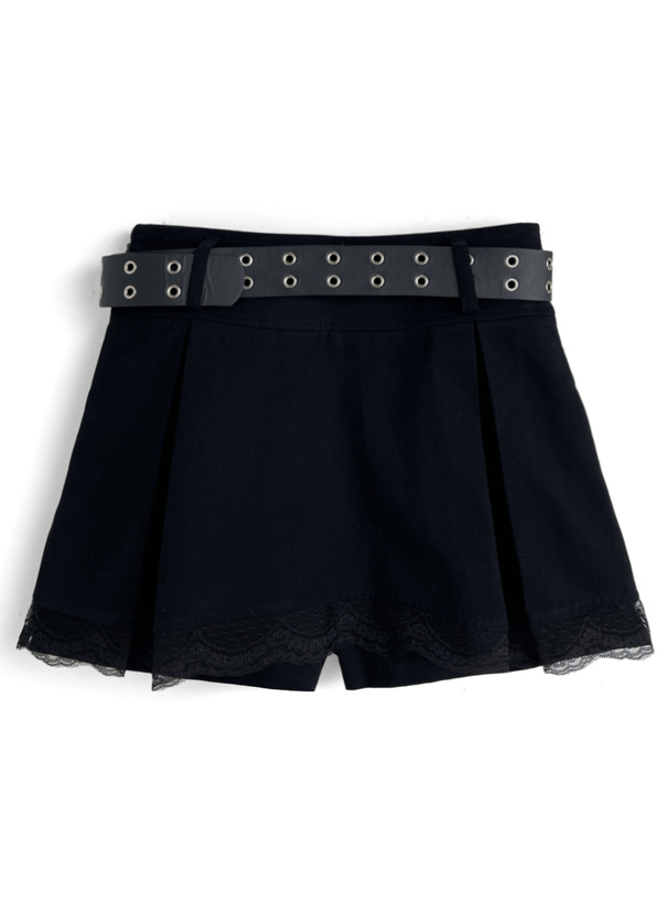 ILLIT アイリット BEB インパン・ベルト付き裾レースリミニスカート