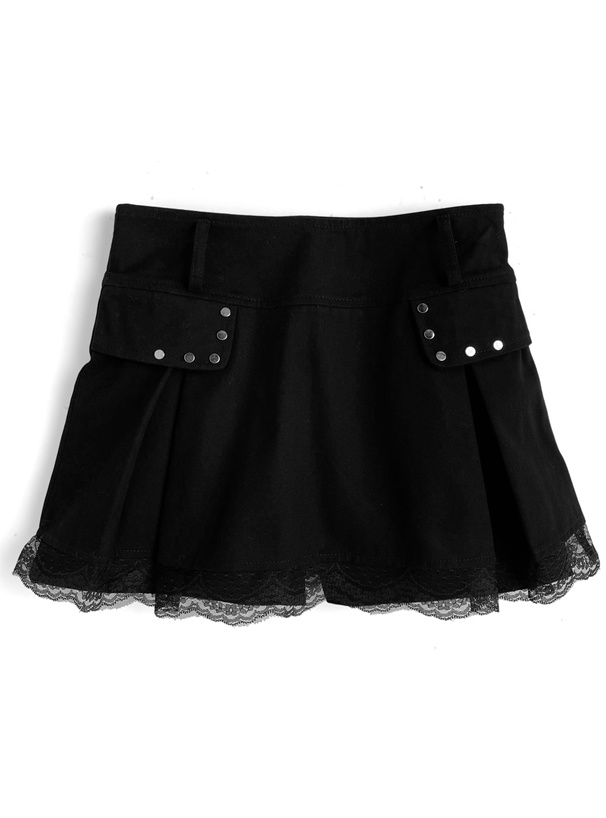 ILLIT アイリット BEB インパン・ベルト付き裾レースリミニスカート