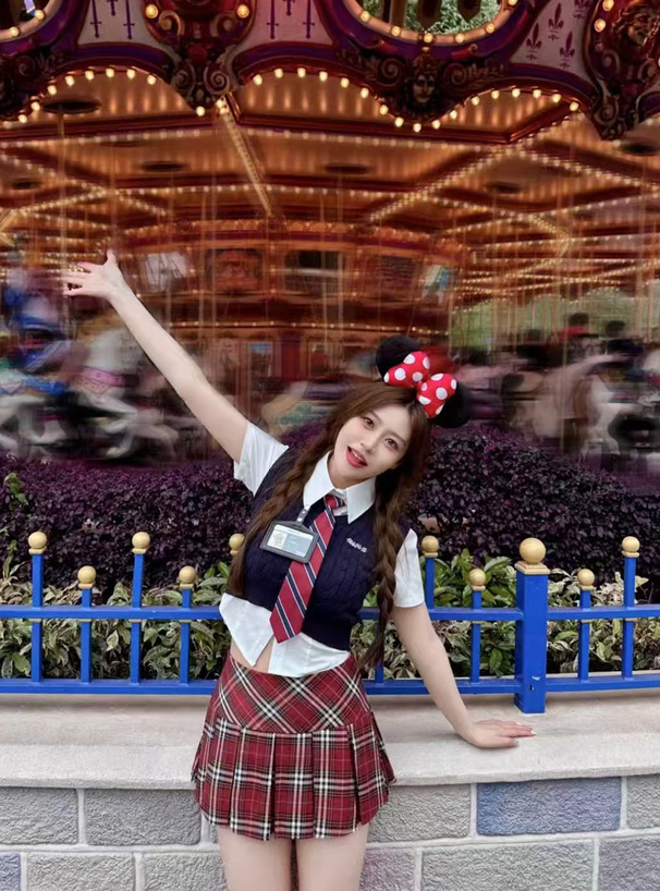 インパン裏地付きチェック柄ボックスプリーツミニスカート[at2597