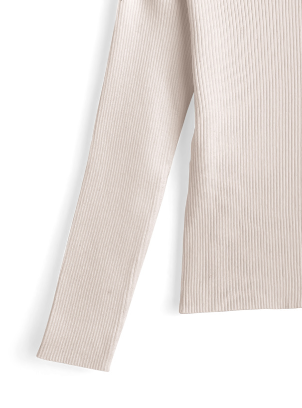 シャギーリボンカラーオフショルダーニットトップス