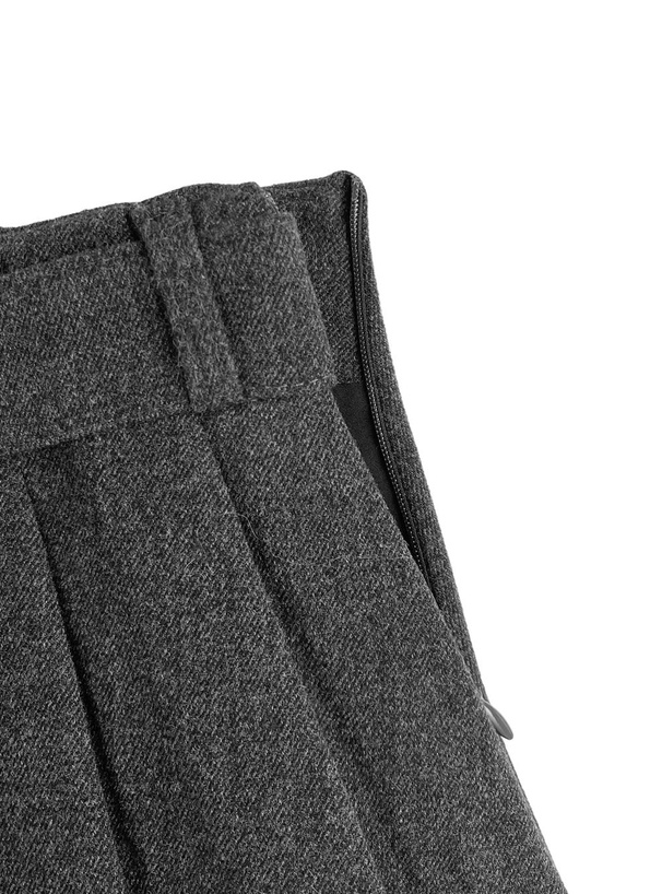 インパン裏地・ベルト付きプリーツミニスカート