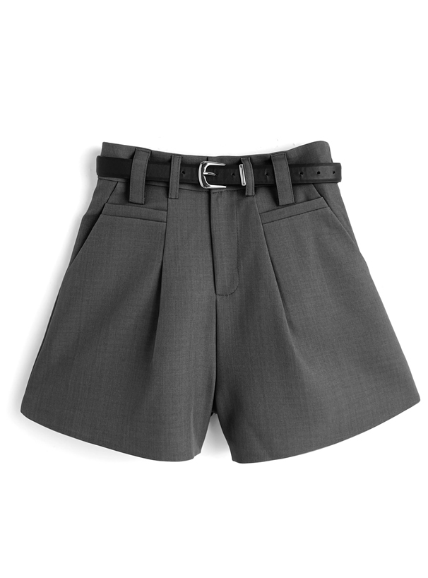 ベルト付きタックショートパンツ[at2619] | レディースファッション