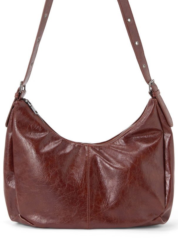 レザーラウンドショルダーバッグ