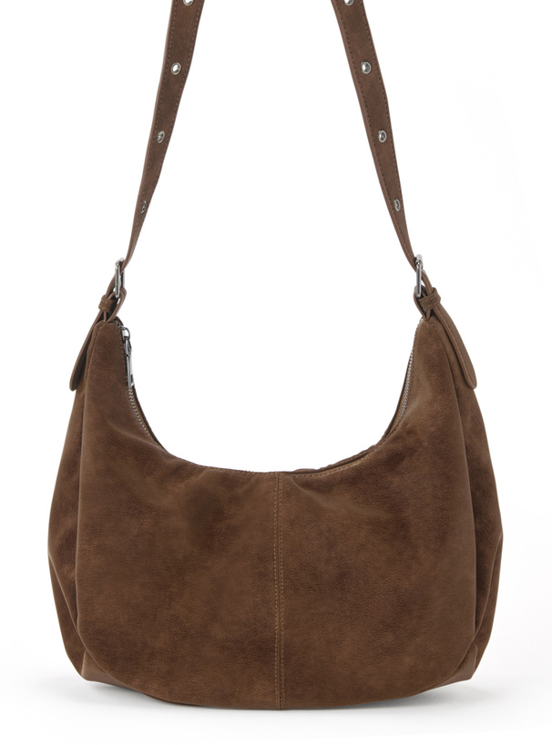 レザーラウンドショルダーバッグ