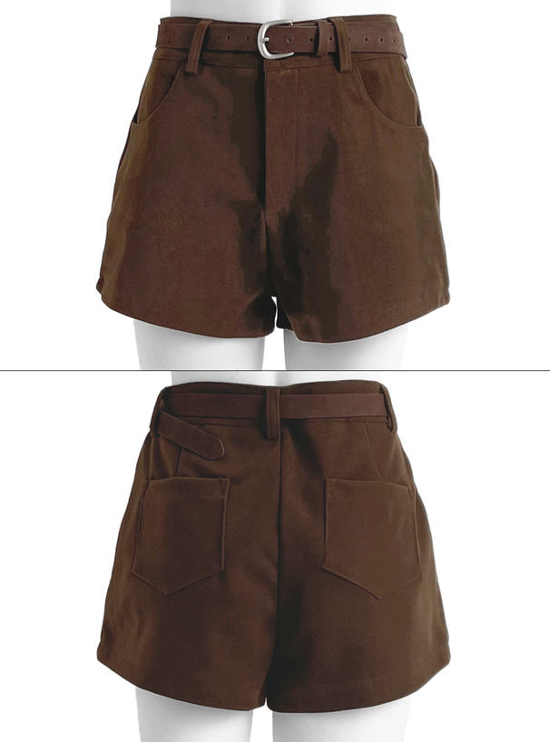 ベルト付きショートパンツ